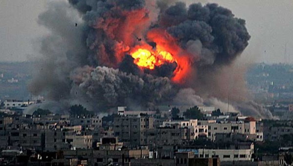 Bombardeos israelíes sobre las poblaciones de Gaza.